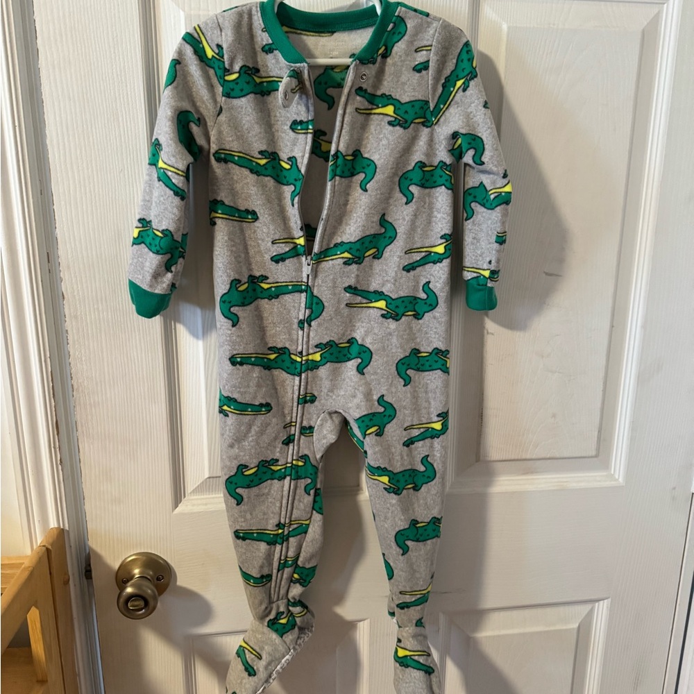 Gray and Green Dinosaur Kids One Piece